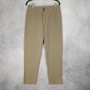 Pas De Calais Pants Womens 36 Small Beige Cotton Chino Tapered Ankle Japan